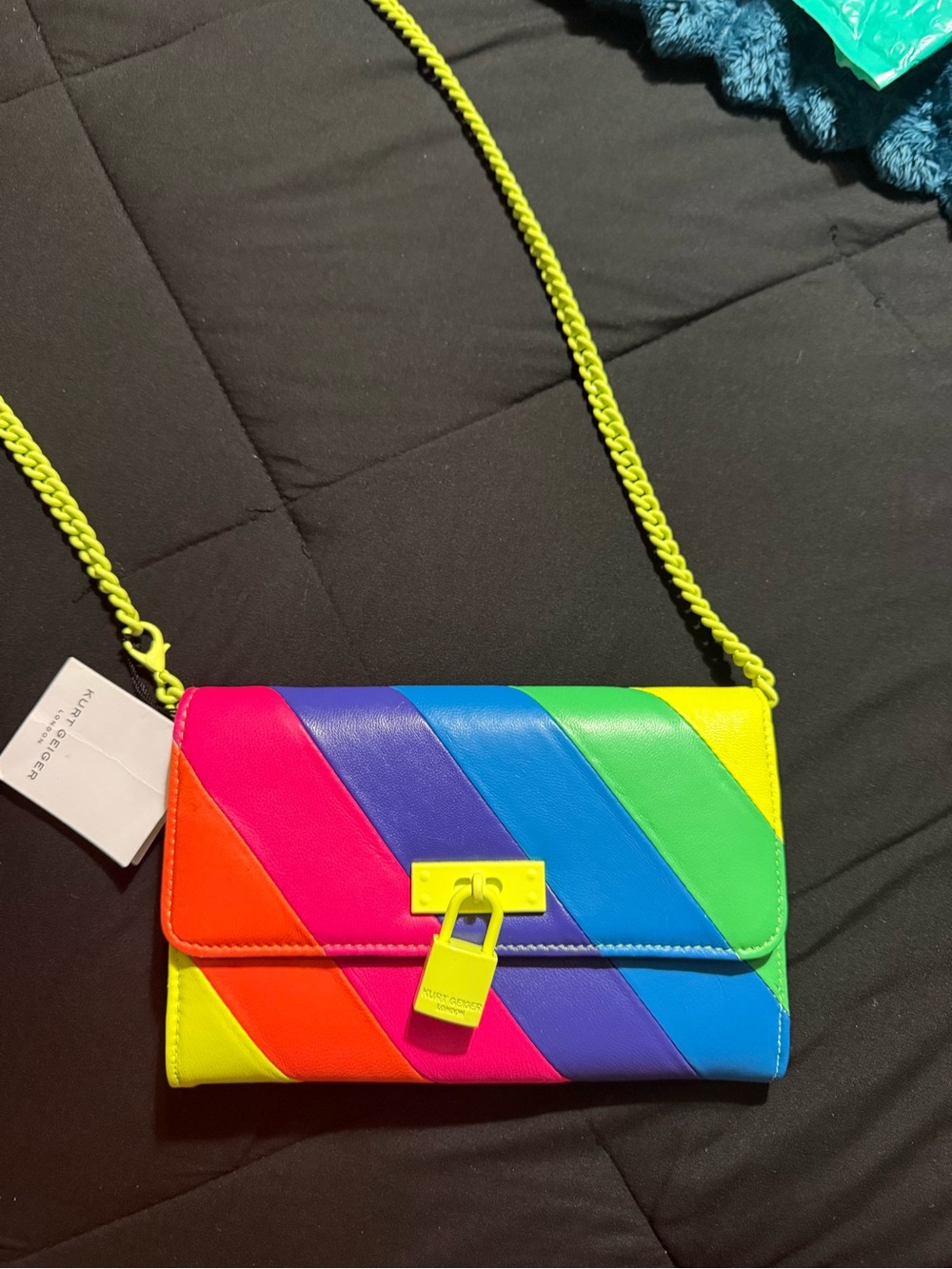 Kurt Geiger Leather Crossbody Bag - Neon Multicolor